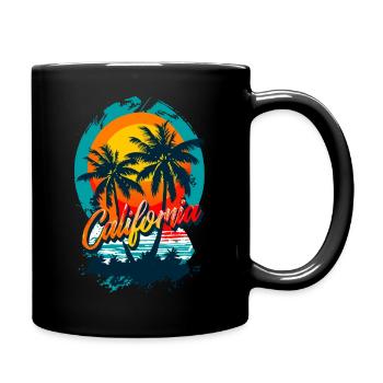 California Palms – Sunset Surf Vibes - Full Colour Mug - black - Right