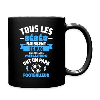 Bébé de Papa footballeur,cadeau de naissance,papa - Mug uni - noir - Droite