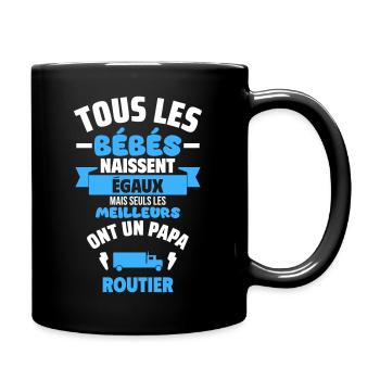 Bébé de Papa routier,chauffeur,cadeau de naissance - Mug uni - noir - Droite