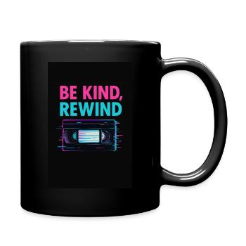Be Kind, Rewind – VHS Retro Glitch - Full Colour Mug - black - Right