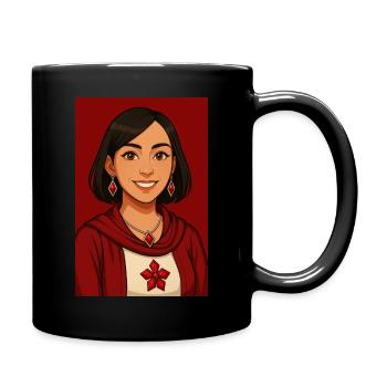 Portrait élégant avec breloque écarlate" - Mug uni - noir - Droite