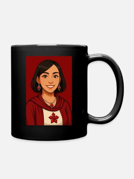 Portrait élégant avec breloque écarlate" - Mug uni - noir