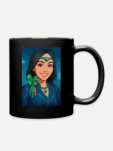Portrait glamour en vert et bleu - Mug uni - noir