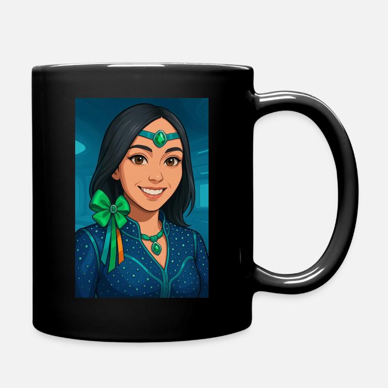 Portrait glamour en vert et bleu - Mug uni - noir