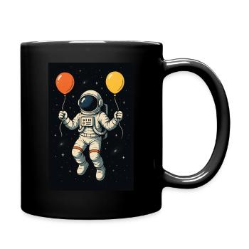 Astronaute avec des ballons - Mug uni - noir - Droite