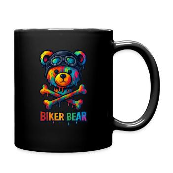 Biker Bear - Full Colour Mug - black - Right