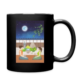 Slow life : méditation au clair de lune - Mug uni - noir - Droite