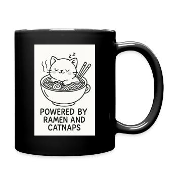 Powered by Ramen and Catnaps - Full Colour Mug - black - Right