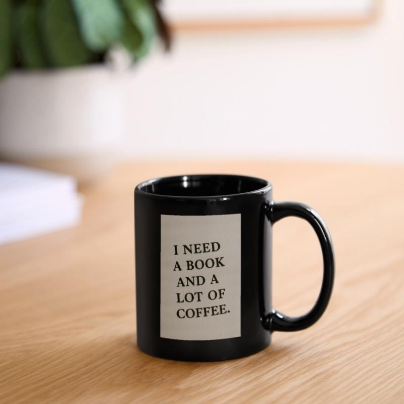Ich brauche ein Buch und Kaffee Tasse einfarbig