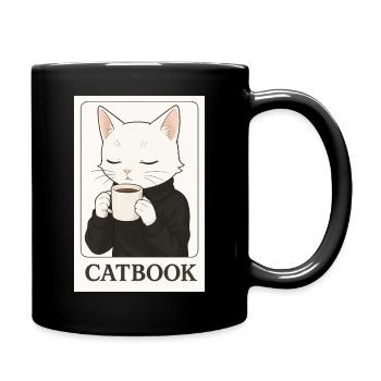 catbook - Tasse einfarbig - Schwarz - Rechts