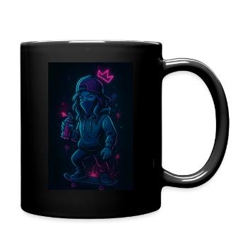 Neon Graff Queen – Ride the Night - Tasse einfarbig - Schwarz - Rechts