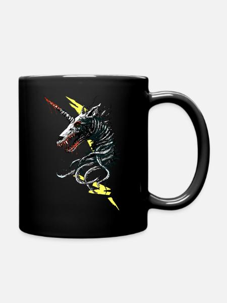 Unicorn of horror - Full Colour Mug - black