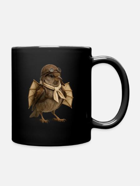 Berblinger Spatz | Ulmer Spatzen - Tasse einfarbig - Schwarz