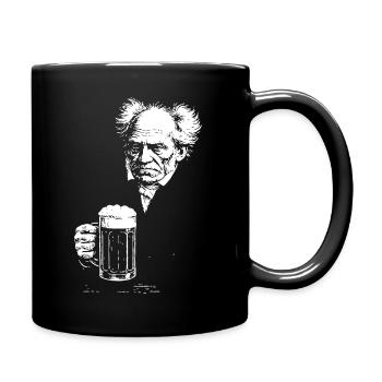 Artur Schopenhauer drinking beer - Full Colour Mug - black - Right