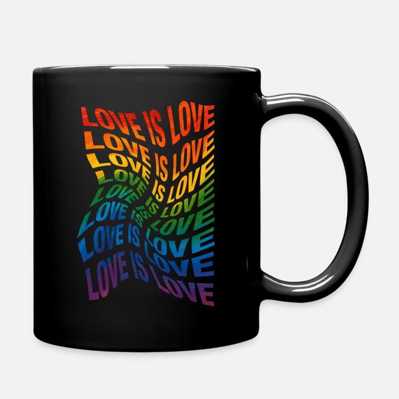 Love is Love – Rainbow Wave - Tasse einfarbig - Schwarz