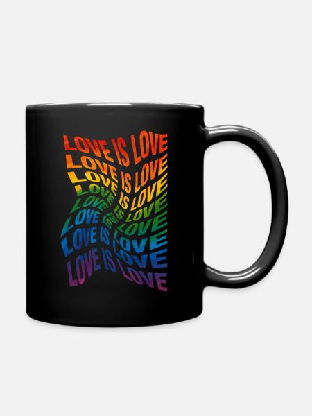 Love is Love – Rainbow Wave - Tasse einfarbig - Schwarz