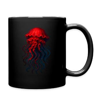 Qualle - Tasse einfarbig - Schwarz - Rechts