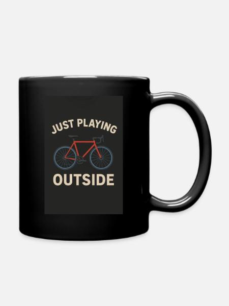 Retro Rennrad Motiv - Tasse einfarbig - Schwarz