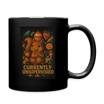 Currently Unsupervised – Lustiges Eichhörnchen - Tasse einfarbig - Schwarz - Rechts