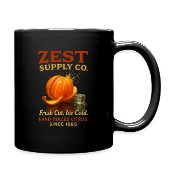 Orange Citrus Fruit Summer Holiday Lemonade - Full Colour Mug - black - Right