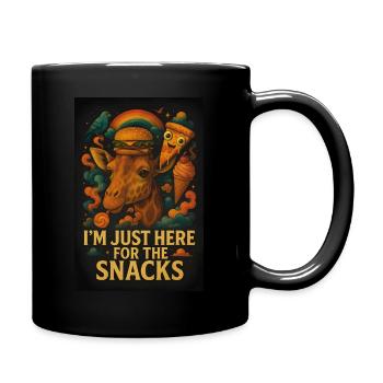 I’m Just Here For The Snacks – Lustiges Giraffe-De - Full Colour Mug - black - Right