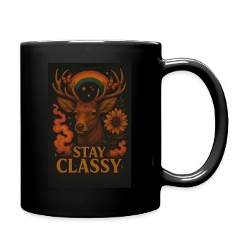 Deer with Rainbow – Stay Classy – Nature Meets - Full Colour Mug - black - Right