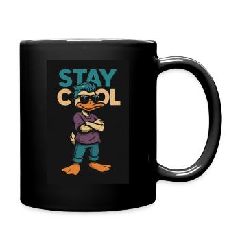 Stay Cool Duck – Retro Streetwear Comicstyle - Tasse einfarbig - Schwarz - Rechts