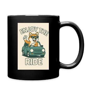 Enjoy the Ride – Shiba Style - Tasse einfarbig - Schwarz - Rechts