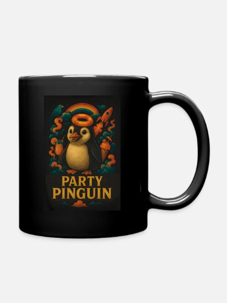 Pingouin de fête - Conception d’animaux drôle - Mug uni - noir