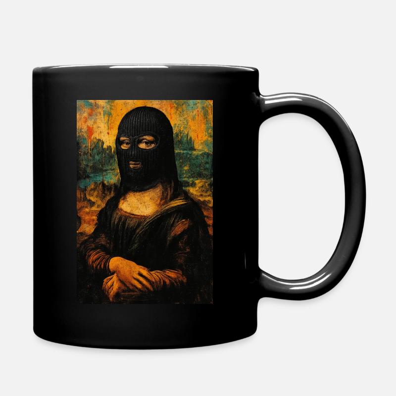 Mona Lisa Graffiti - Tasse einfarbig - Schwarz