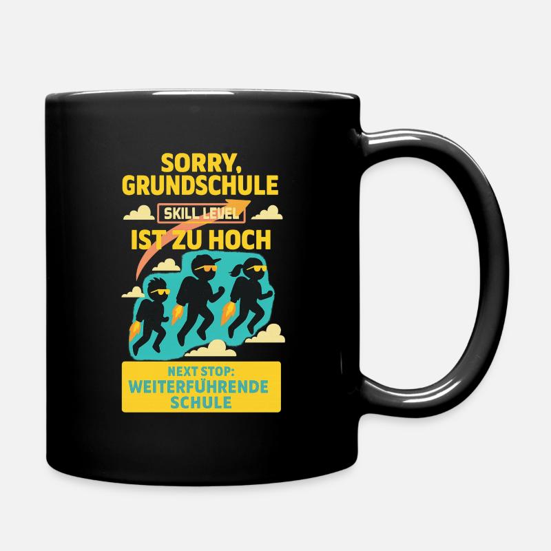 Tschüss Grundschule – Hallo Zukunft - Tasse einfarbig - Schwarz