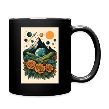 Weltraum - Tasse einfarbig - Schwarz - Rechts
