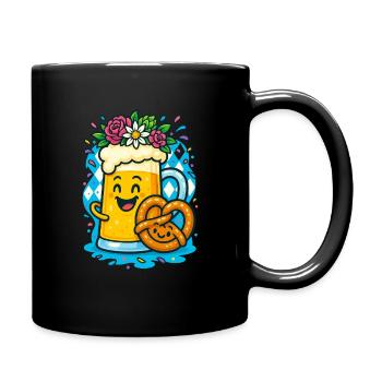 Maß & Brezn - Tasse einfarbig - Schwarz - Rechts