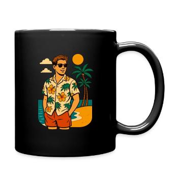 Garçon de plage - Mug uni - noir - Droite