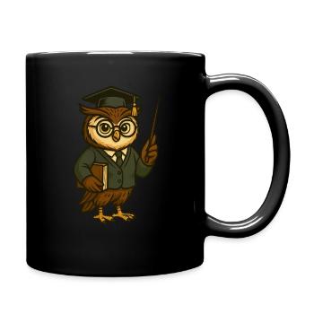 University Owl - Full Colour Mug - black - Right