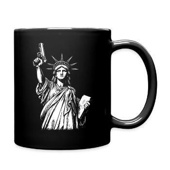 Freiheitsstatue mit einer Waffe - Tasse einfarbig - Schwarz - Rechts