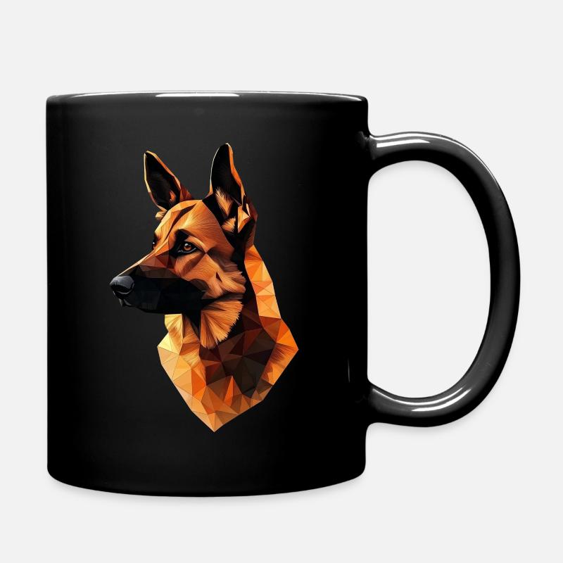Berger Allemand Low Poly Design - Mug uni - noir