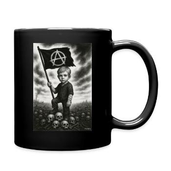 Anarchistisches Unisex-T-Shirt – Ein Engel geht vorbei - Tasse einfarbig - Schwarz - Rechts