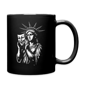 Statue de la Liberté avec un masque - Mug uni - noir - Droite