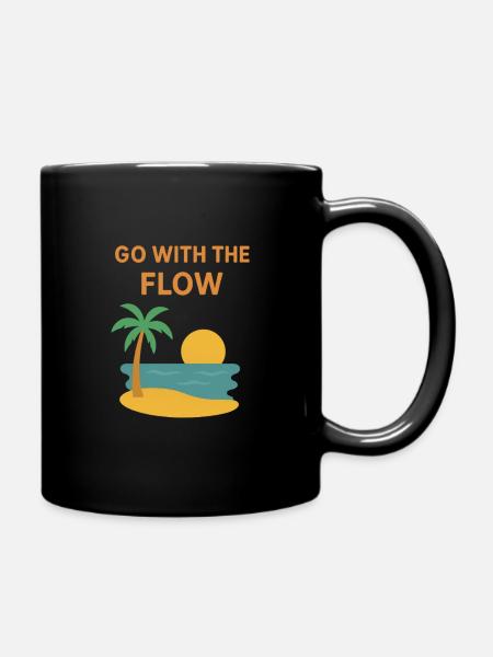 Go with the Flow - Tasse einfarbig - Schwarz