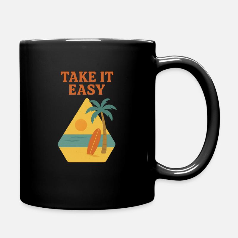 Take it easy - Tasse einfarbig - Schwarz