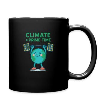 Klima > Prime Time – Cartoon Erde Eco T-Shirt - Tasse einfarbig - Schwarz - Rechts