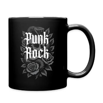 Punk rock logo design with snake - Full Colour Mug - black - Right