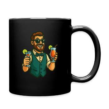 Barman servant des cocktails - Mug uni - noir - Droite