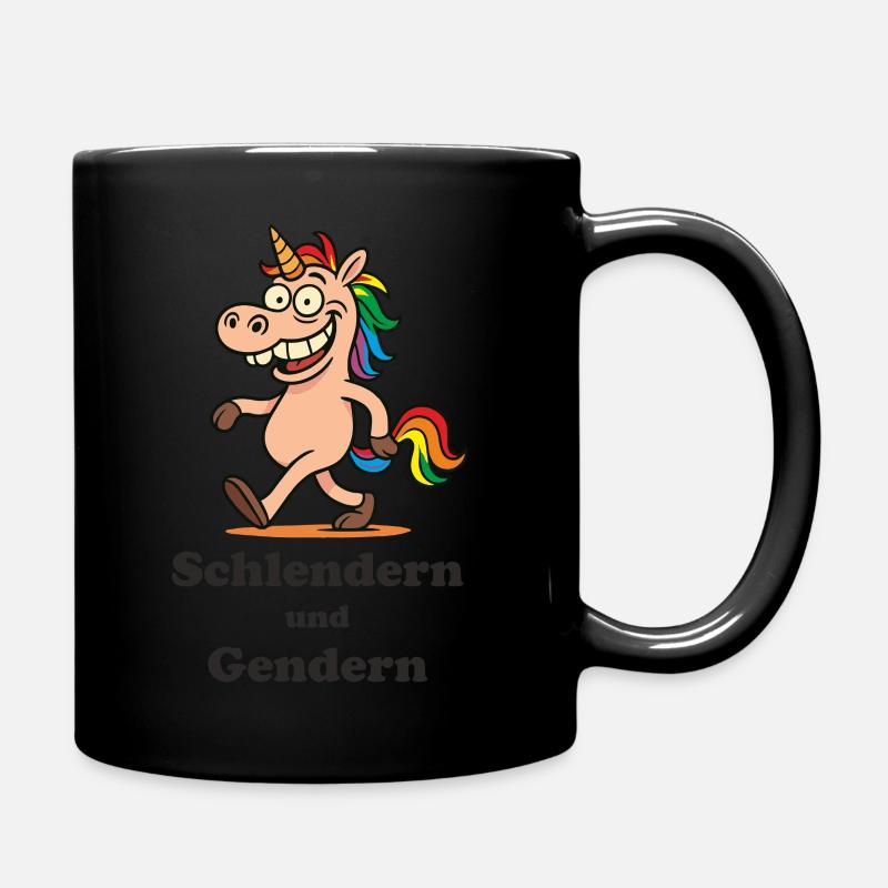 Schlendern und Gendern - Tasse einfarbig - Schwarz