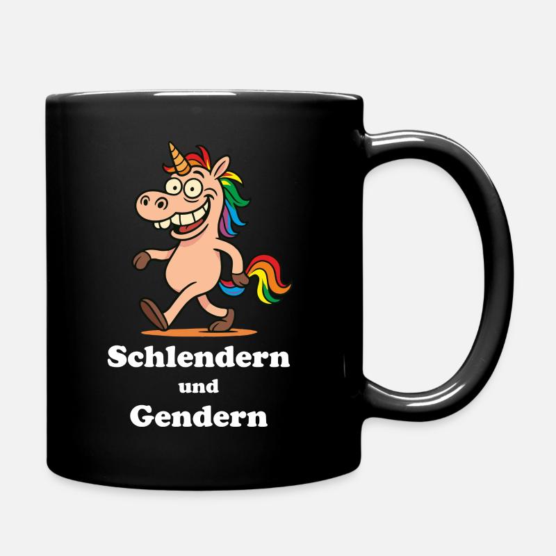 Schlender und Gendern - Tasse einfarbig - Schwarz