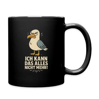 Funny Seagull with Meme Saying Gen z - Full Colour Mug - black - Right