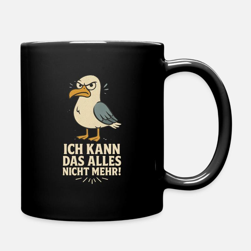 Lustige Möwe mit Meme Spruch Gen z - Tasse einfarbig - Schwarz