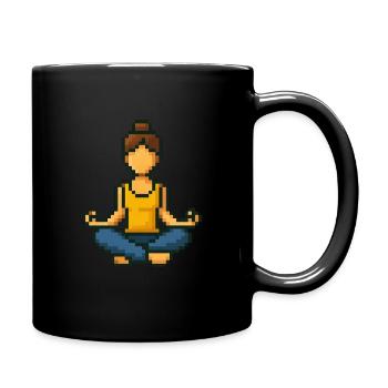 Yoga Pixel - Tasse einfarbig - Schwarz - Rechts