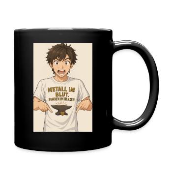 Anime Figur Detail T-Shirt - Tasse einfarbig - Schwarz - Rechts